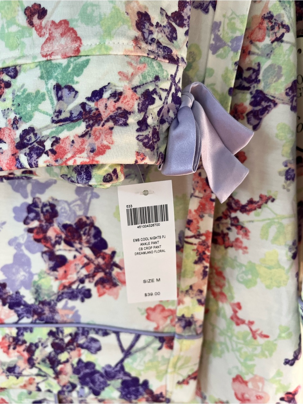 Soma EMB Cool Nights Pajama Set in Dreamland Floral Sz M NWT ⭐️ - Picture 9 of 9